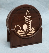Holiday Drink Coaster Set - The Christmas Candle - £15.69 GBP