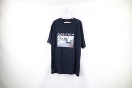 Vtg 90s Nautica Competition Mens XL Faded Spell Out Reflective Sailing T-Shirt - £35.01 GBP
