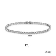 3mm 4mm 5mm Charm CZ Tennis Bracelet Bangles for Women Gold Color Zircon Iced Ou - £12.38 GBP