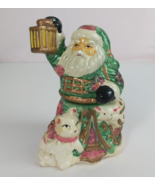 Vintage Seasons Collection Santa Holding Lantern Stacking Salt &amp; Pepper ... - $529.37 MXN