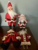 Vintage / Antique Lot 4 Santa Claus Christmas Figures. Various Materials... - $33.99 CAD