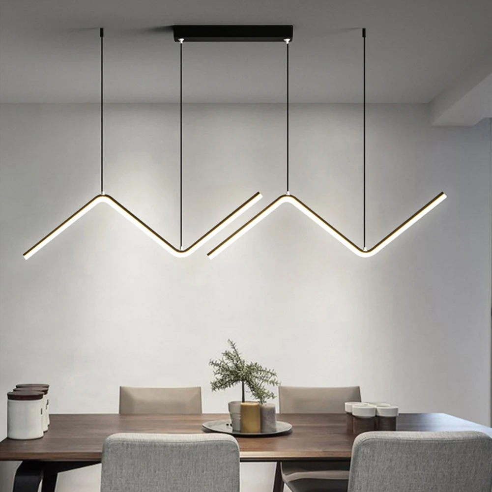 Light led chandelier for dining room kitchen minimalist nordic hanging lamp home living thumb200