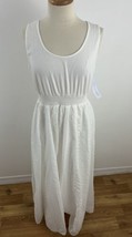 Soft Surroundings Women&#39;s L Zosia Eyelet Dress White Tank Maxi NWT - £52.31 GBP