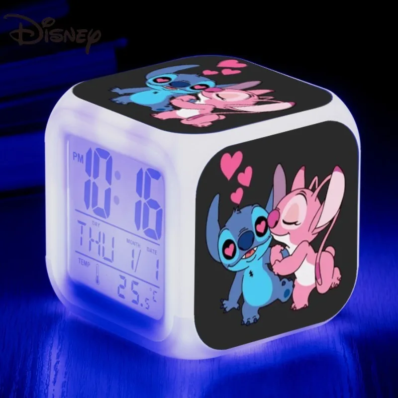 Lilo and Stitch Disney Alarm Clock Kawaii Cartoon Anime -8x8x8CM Stitch-28 - $10.52