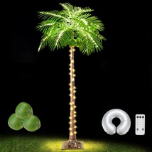 5Ft 336 Led Lighted Palm Tree With Coconuts Outdoor Artificial Palm Tree... - £123.71 GBP