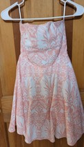 NWOT Women&#39;s Cals Sweetheart Strapless Pink White Floral Party Dress Small - £47.78 GBP