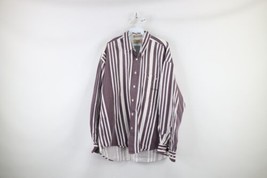 Vintage 90s Guess Mens Large Faded Spell Out Striped Color Block Button Shirt - £30.99 GBP