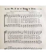 1883 Gospel Hymn So Happy In Jesus Sheet Music Victorian Religious ADBN1jjj - $27.15 CAD