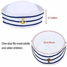 Sailor Hat White Sailor Captain Cap for Men Women Girl Boy Baby Toddler Adult Co - £12.19 GBP