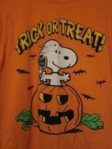Nwt - P EAN Uts Snoopy &quot;Trick Or Treat&quot; Halloween Orange Adult L Short Sleeve Tee - £17.57 GBP