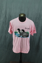 Vintage Graphic T-shirt - Red Lake Ontario Loon Graphic - Men&#39;s Extra-Large - £30.67 GBP