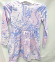Girls S (6/6X) Cat & Jack Printed Purple Marble Dress Long Sleeve W/ Pockets  image 3
