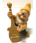 Disney Porcelain HAPPY Dwarf With Bass Instrument Figure - €12,89 EUR