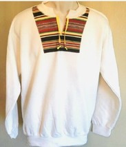 Southwest Sweatshirt Stripe Applique Western Style Yoke Collar Adult Uni... - £14.67 GBP