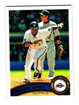 2011 Topps Baseball Carlos Gomez 97 Milwaukee Brewers Outfield Card Collector - £2.38 GBP