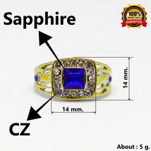 Elvis Presley Wedding Sapphire Blue18KGP TCB NY Jumpsuit Finger Rings Men S.7-10 - £17.29 GBP