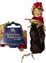 Aldik Christmas Traditions Jester Ornament Musical Note Velvet Gold Bell... - $19.79
