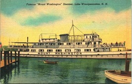 Steamer Mount Washington Lago Winnipesaukee Nuovo Hampshire Nh Lino Cartolina - £3.16 GBP