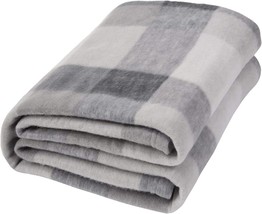 Dreamscene Grey Plaid Check Fleece Blanket Super Soft Lightweight, 50&quot; X 60&quot; - £28.81 GBP