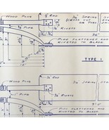 1948 Railroad Bangor Aroostook Tamping Trowels 2 Types Blueprint M2 Trai... - $101.24