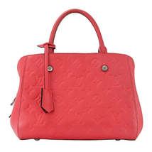 Louis Vuitton Montaigne BB Monogram Implant Dahlia Red Leather 2WAY Handbag Shou - £1,866.70 GBP