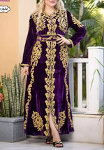 Velvet Moroccan Dubai Kaftans Farasha Abaya Dress Very Fancy Stylish Lon... - $76.50