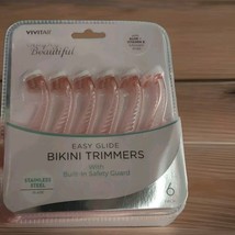 Easy Glide Bikini Trimmers 6 Pk. Stainless Blade Non Slip Grip Aloe Stri... - $110.92 MXN