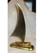 VTG-Hand cast Solid Brass Sailboat Paperweight-MCM-Nautical-9&quot;  - €12,88 EUR