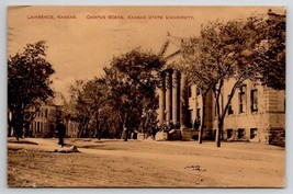 Lawrence Kansas Campus Scene Kansas State University 1910 Postcard O24 - £11.72 GBP