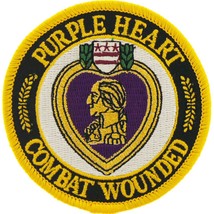 Purple Heart Combat Wounded Round Patch Military Gifts Patches for Jackets Hats  - £6.79 GBP