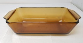 Anchor Hocking Amber Brown Glass Baking Dish 1Qt 6&quot; x 9&quot; Casserole Loaf - £13.37 GBP