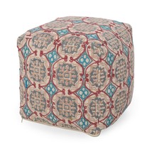 Amelia Handcrafted Fabric Pouf - Multicolored, Rustic, 16-Inch - $1,480.57 MXN