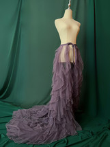 PLUM Detachable Tulle Maxi Skirt Gowns Wedding Photo Bridal Tulle Skirt Outfit image 2