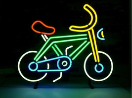 New Bike Fat Tire Open Light Bar Beer Neon Sign 24&quot;x20&quot;  - £195.45 GBP