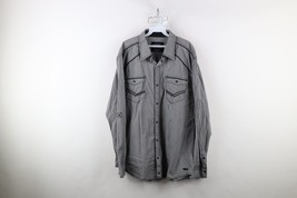 Buckle Black Mens 2XL XXL Slim Fit Faded Chambray Thick Stitch MMA Butto... - $34.60