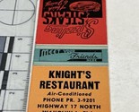 Front Strike Matchbook Cover  Knight’s Restaurant  Frostproof, FL  gmg  ... - £9.87 GBP