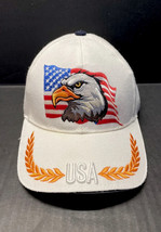 Embroidered White USA Flag Hat Ball Cap American Baseball Cap - £7.84 GBP