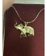 Vintage Gold Tone Elephant Trunk Up On 17 Inch Chain Republican GOP MAGA - £18.13 GBP