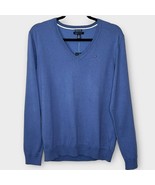 NWT TOMMY HILFIGER coastal blue pima cotton blend v neck sweater size XL - £26.63 GBP