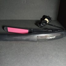 Conair 3/4&quot; Flat Iron Ceramic Hair Straightener Gray Pink Dual Voltage CS4VCSR - £7.95 GBP