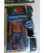 Three Fruit of the loom boxer briefs Size Large 100% Cotton Blues  and B... - $17.77