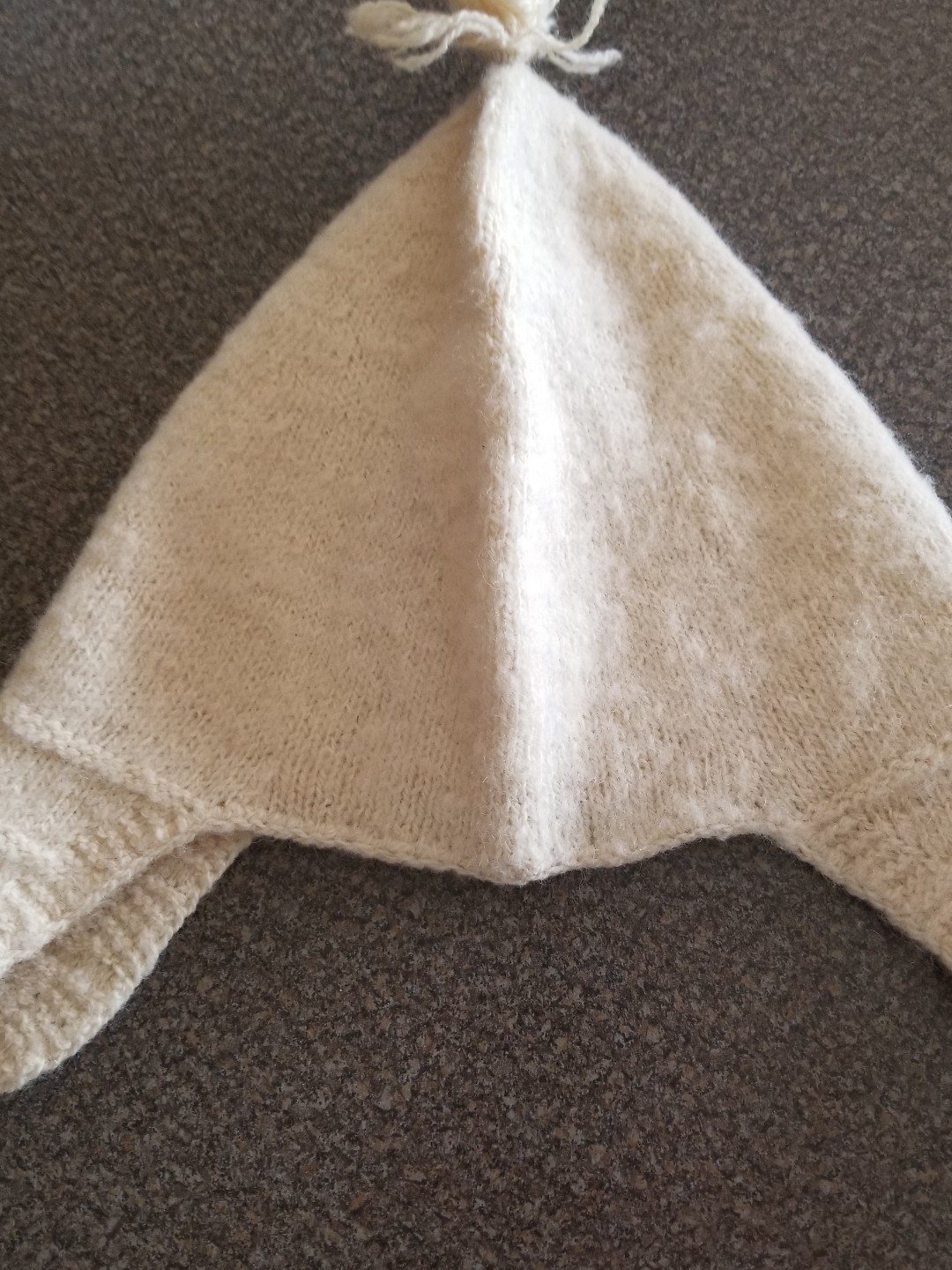 Hand-made~ Vintage ~ Wool ~ Cream Colored ~ Pull-On Hat ~ Tie Closure Item image 2