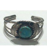 Native American Turquoise &amp; Feather Adjustable Bracelet Sterling Silver ... - $257.50 CAD