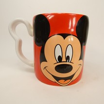 Mickey Mouse Red Ceramic Coffee Mug Handle-Shapes Mickey Silhouette Face... - $5.00