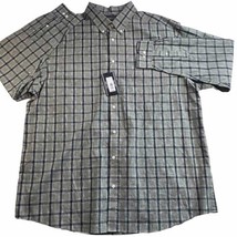 Roundtree York Shirt Men&#39;s 2XT Long Sleeve Plaid Green Tall Man Button D... - $18.80