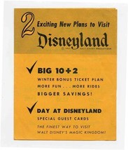 2 Exciting New Plans to Visit Disneyland 1957 Big 10+2 &amp; Day at Disneyland  - $77.22