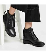 Rag &amp; Bone Cannon Combat Zipper Boots in Black Leather Size 7 US 37 EU NEW - $5,020.91 MXN
