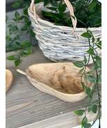 Rustic Wooden Carved Pear Bowl - Natural - $509.10 MXN