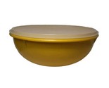 Tupperware Large Fix N Mix Bowl Sheer Lid 12.75&quot; Wide Yellow Orange, USA... - $24.25