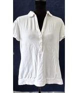 Lady&#39;s Polo Shirt, Faded Glory, White, Cotton/Spandex, 5 Buttons, XL (16... - $13.47